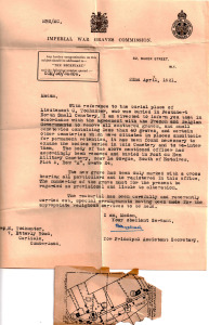 130207 20 letter from Imperial War Graves Commission 1 + map edited